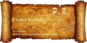 Pinka Kornél névjegykártya